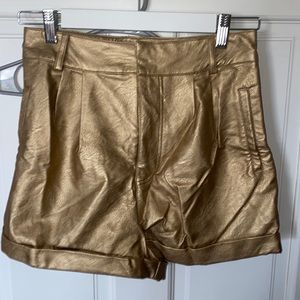 Metallic gold high waist short